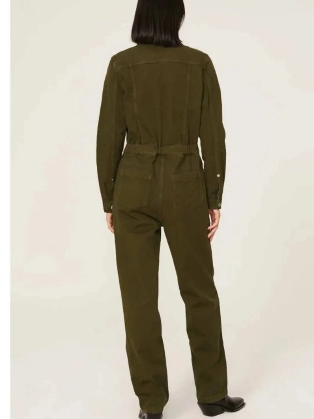 THE KOOPLES Utility jumpsuit Olive Khaki Denim Cute Military Coveralls Pants M 6 - Picture 5 of 14
